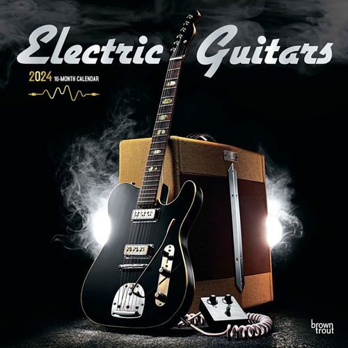 2024 Calendar Electric Guitars 16-Month Square Wall Browntrout BT70807