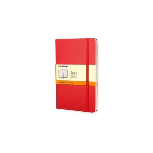 Moleskine Classic Hard Cover Notebook, Large, RULED, Red 