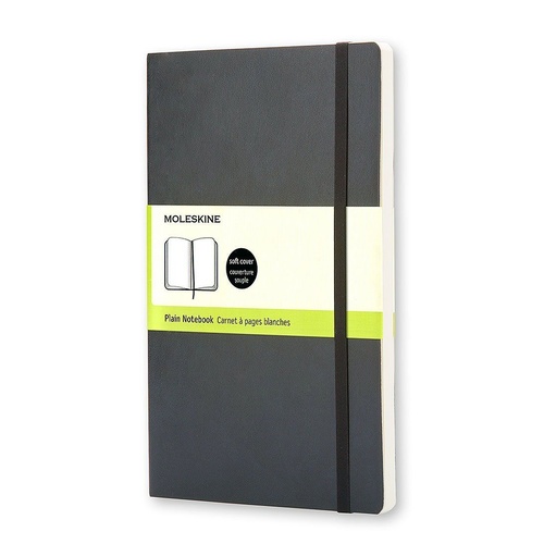Moleskine Classic Notebook Large - Black, Plain, Soft Cover S07209