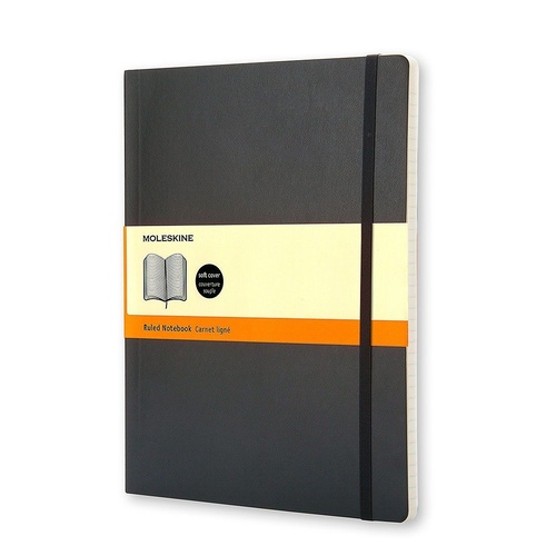 Moleskine Classic Notebook, Extra Large, Ruled, Black, Soft Cover