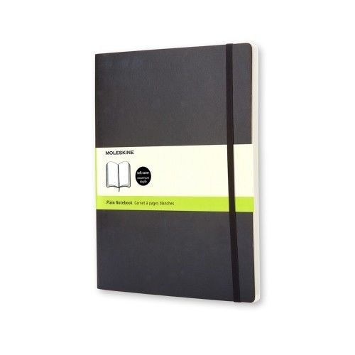Moleskine Classic Notebook, Extra Large 19x25cm, Plain, Black, Soft Cover