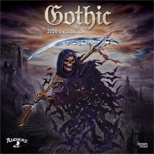 2026 Calendar Alchemy Gothic 16-Month Square Wall, BrownTrout BT01292