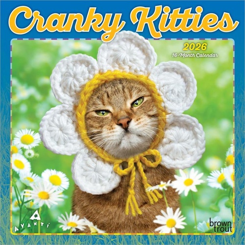 2026 Calendar Avanti Cranky Kitties 16-Month Mini Wall, BrownTrout BT01407