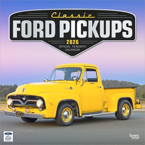 2026 Calendar Classic Ford Pickups Official 16-Month Square Wall, BrownTrout BT01612