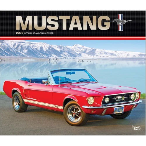 2026 Calendar Ford Mustang Official 16-Month Deluxe Wall, BrownTrout BT01643