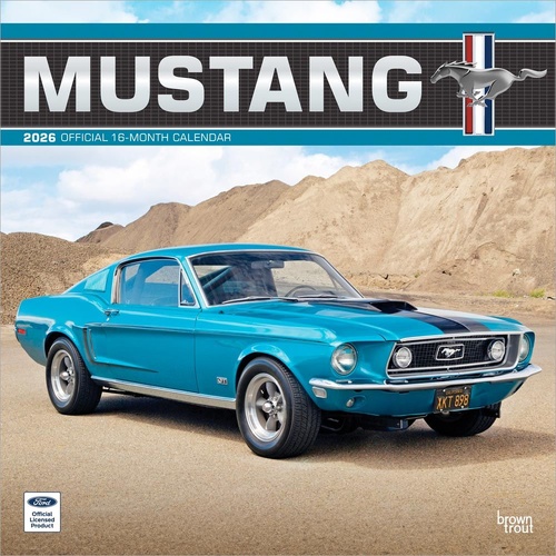 2026 Calendar Ford Mustang Official 16-Month Square Wall, BrownTrout BT01650