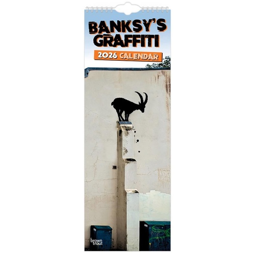 2026 Calendar Banksy's Graffiti Slim Wall, BrownTrout BT01674
