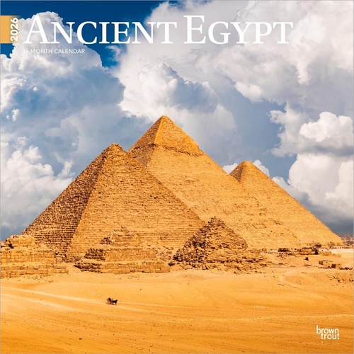 2026 Calendar Ancient Egypt 16-Month Square Wall, BrownTrout BT02107