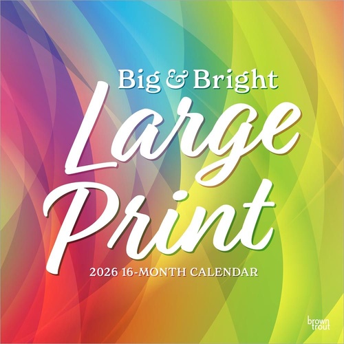 2026 Calendar Big & Bright Large Print 16-Month Square Wall, BrownTrout BT02459