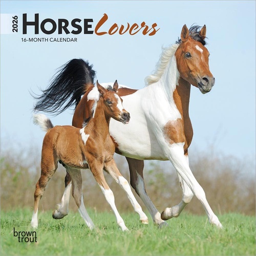 2026 Calendar Horse Lovers 16-Month Mini Wall, BrownTrout BT03708