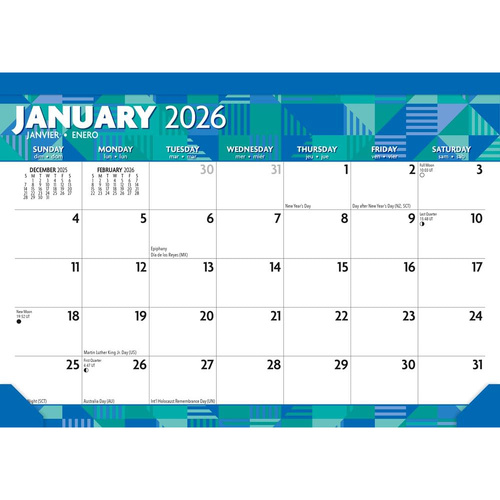 2026 Calendar Large Print  Desk Pad, BrownTrout BT04323
