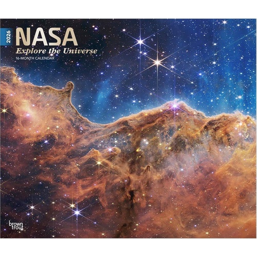 2026 Calendar NASA Explore The Universe 16-Month Deluxe Wall, BrownTrout BT04743