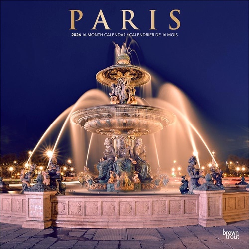 2026 Calendar Paris 16-Month Square Wall, BrownTrout BT05085