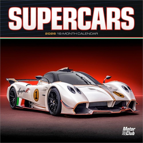 2026 Calendar Motor Club Supercars 16-Month Mini Wall, BrownTrout BT05726
