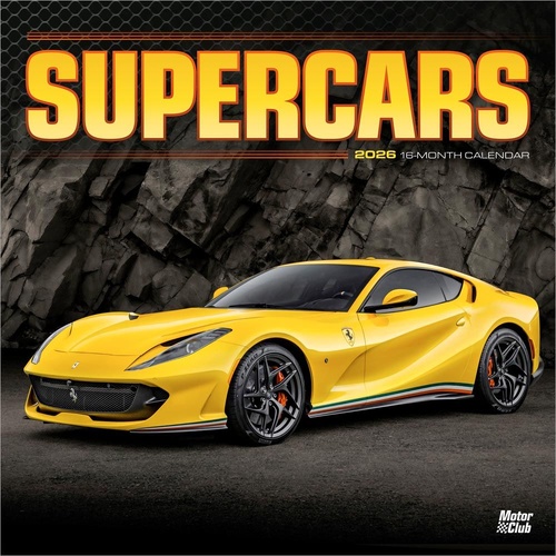 2026 Calendar Motor Club Supercars 16-Month Square Wall, BrownTrout BT05733