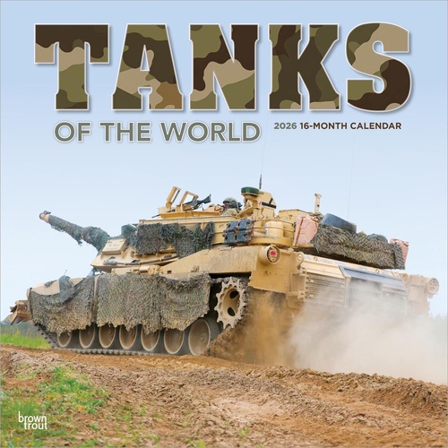 2026 Calendar Tanks of the World 16-Month Square Wall, BrownTrout BT05771