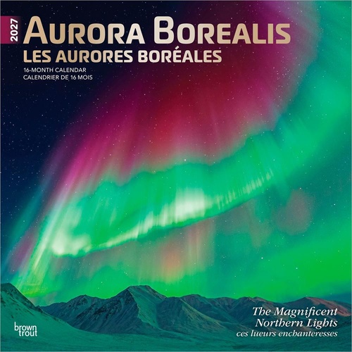 2027 16-Month Calendar Aurora Borealis Square Wall, Browntrout BT11543