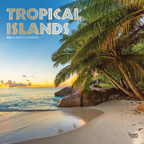 2027 16-Month Calendar Tropical Islands Square Wall, Browntrout BT11727