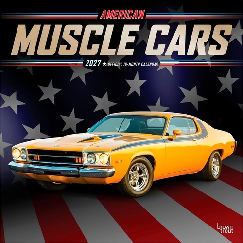 2027 16-Month Calendar American Muscle Cars Square Wall, Browntrout BT12892