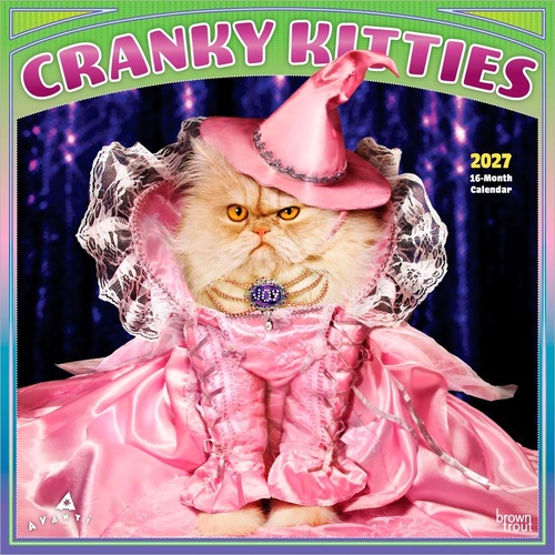 2027 16-Month Calendar Avanti Cranky Kitties Square Wall, Browntrout BT12939