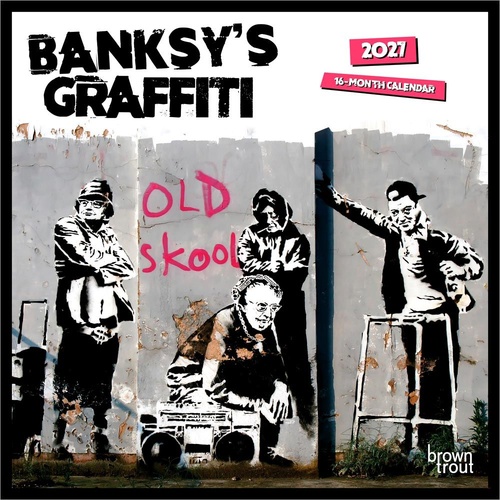 2027 16-Month Calendar Banksy's Graffiti Mini Wall, Browntrout BT12991