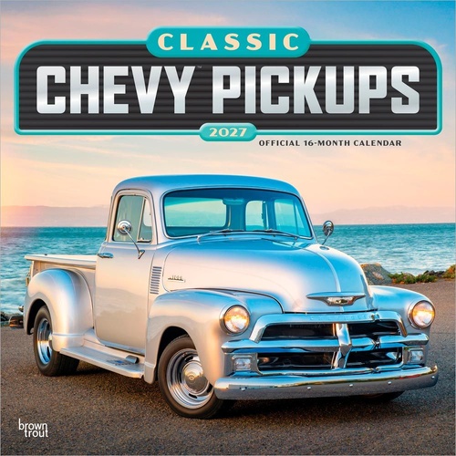 2027 16-Month Calendar Classic Chevy Pickups Square Wall, Browntrout BT13134