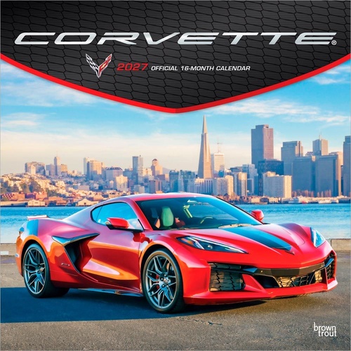 2027 16-Month Calendar Corvette Square Wall, Browntrout BT13172