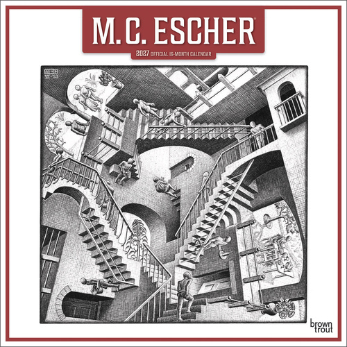 2027 16-Month Calendar M.C. Escher Square Wall, Browntrout BT13325