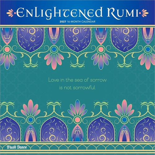2027 16-Month Calendar Brush Dance Enlightened Rumi Square Wall, Browntrout BT13967