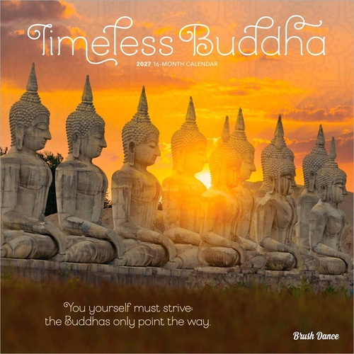 2027 16-Month Calendar Brush Dance Timeless Buddha Square Wall, Browntrout BT14018