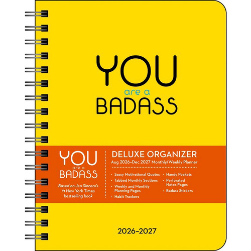 2027 17-Month Planner You Are a Badass Deluxe Organizer Monthly/Weekly, Andrews McMeel AM07951