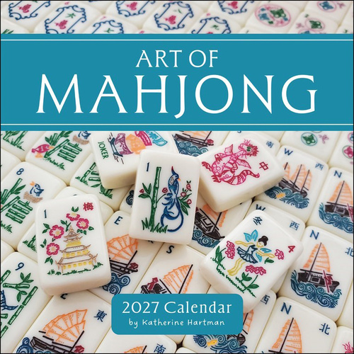 2027 Calendar Art of Mahjong Square Wall, Amber Lotus AM09115