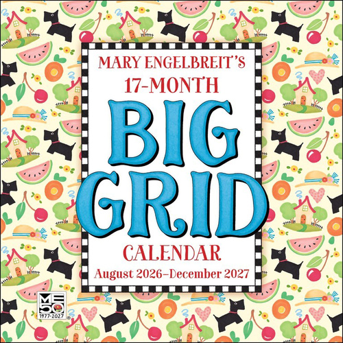 2027 17-Month Calendar Mary Engelbreit's Big Grid Planner Square Wall, Andrews McMeel AM10616