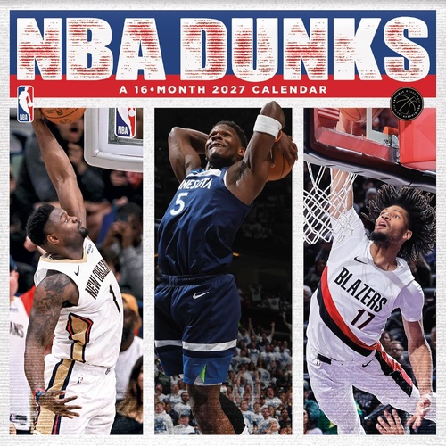 2027 Calendar NBA Dunks Square Wall, Trends International I89686