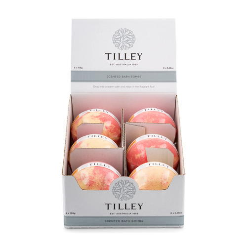 Tilley Scented Bath Bomb 150g Mango Delight (Box of 6) Luxury Bath Gift, FG5654